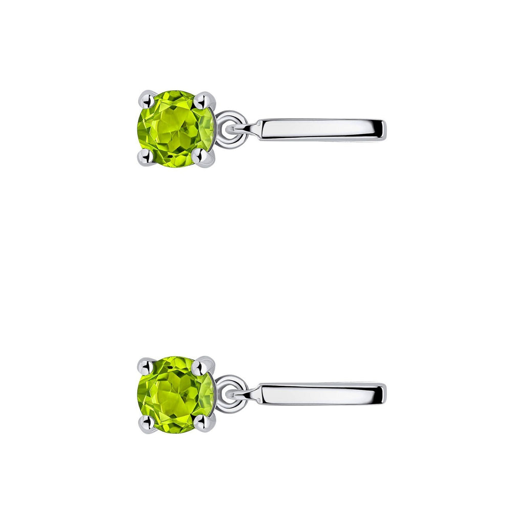 Peridot Prong Drop Earrings Sterling Silver 925 Hallmarked Brand New Boxed