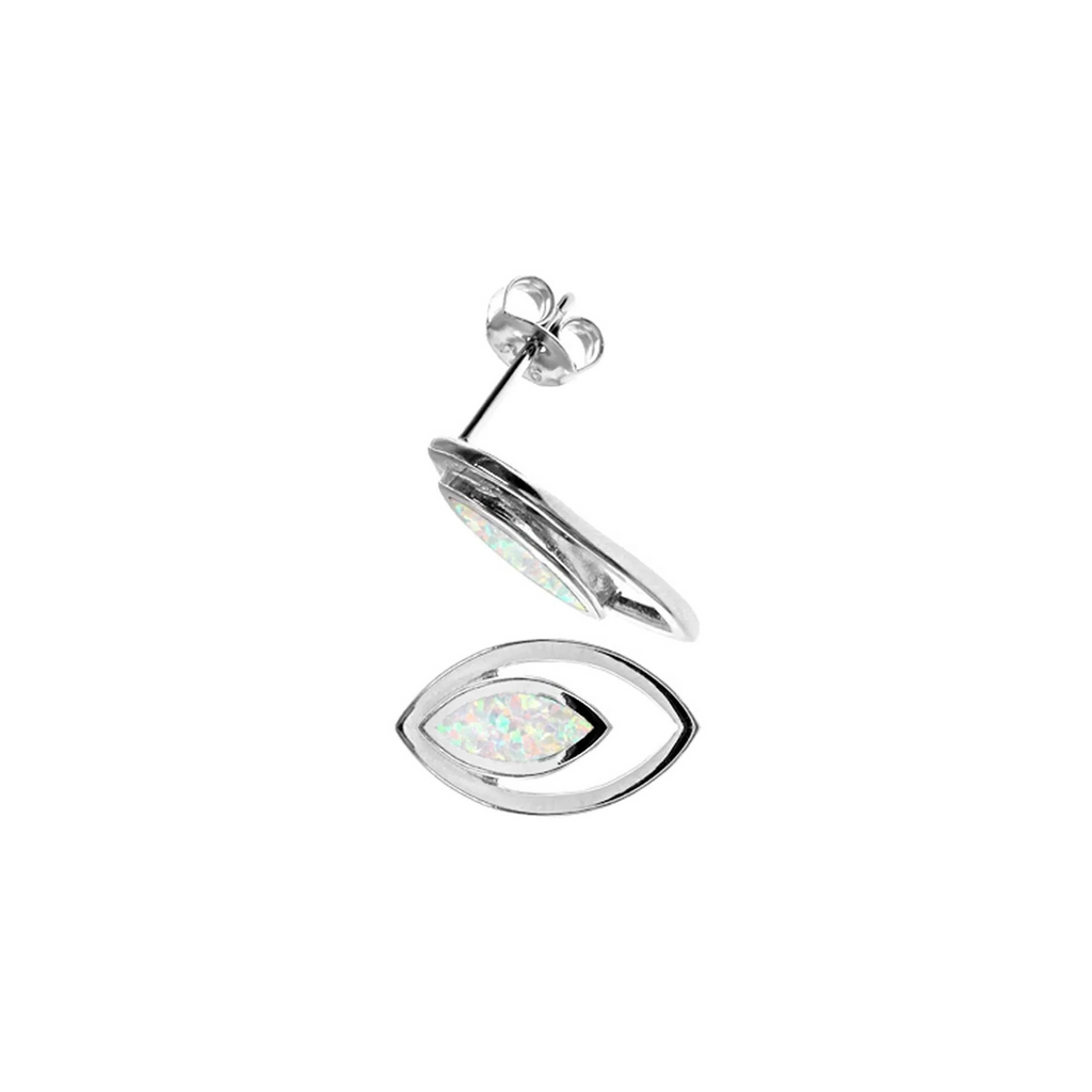 Natural Marquise Opal Earrings Sterling Silver 925 Hallmarked Brand New Boxed