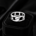 Men's Sterling Silver Chain Ring Engagement Gents 925 Hallmark Sizes R - Z