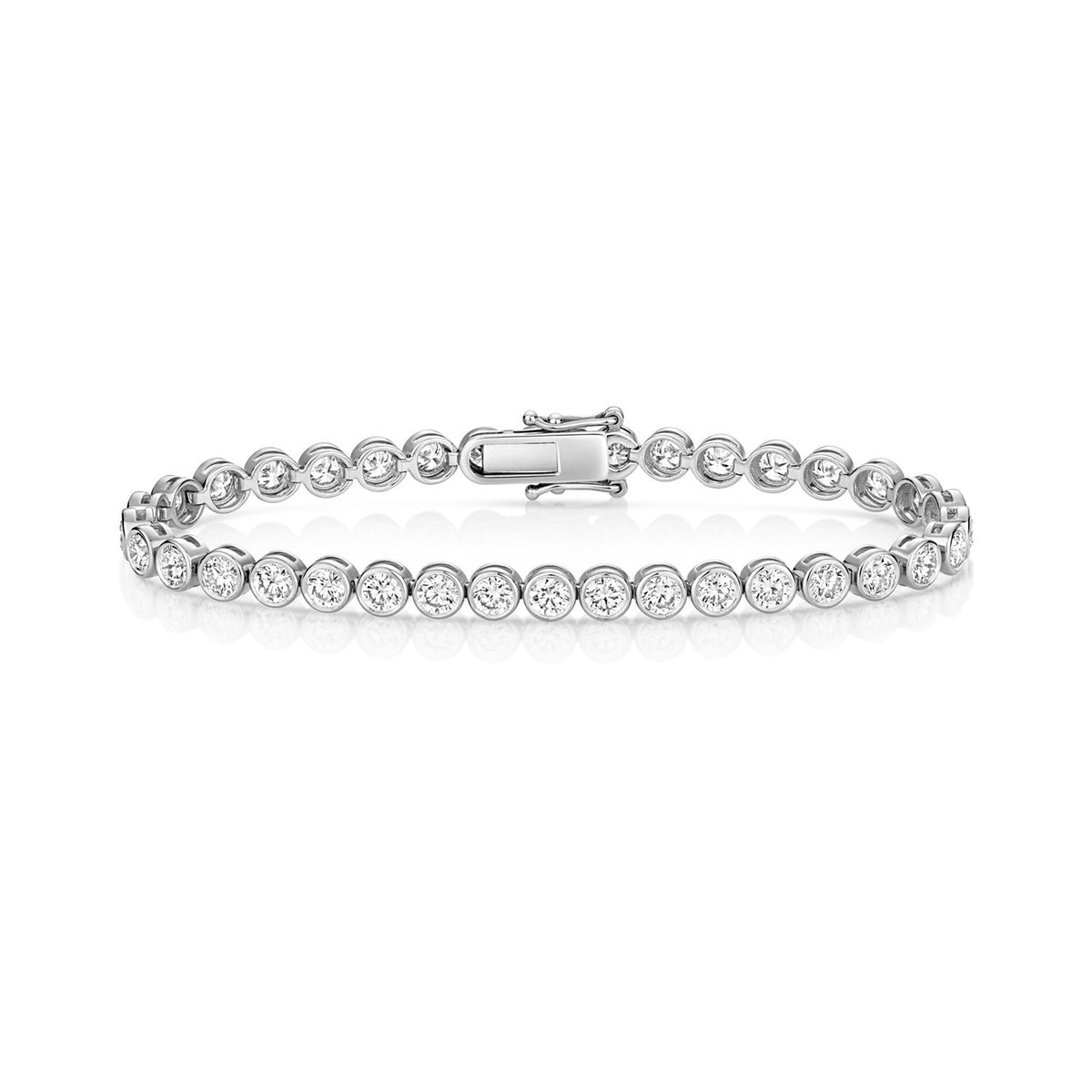 Lab Grown Diamond 18ct White Gold Tennis Bracelet Hallmarked British Made