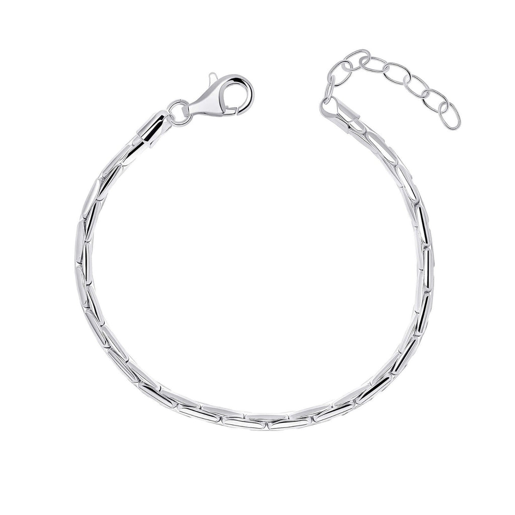 Organic Heavyweight Snake Bracelet British Made 925 Hallmark Brand New 17 - 22cm