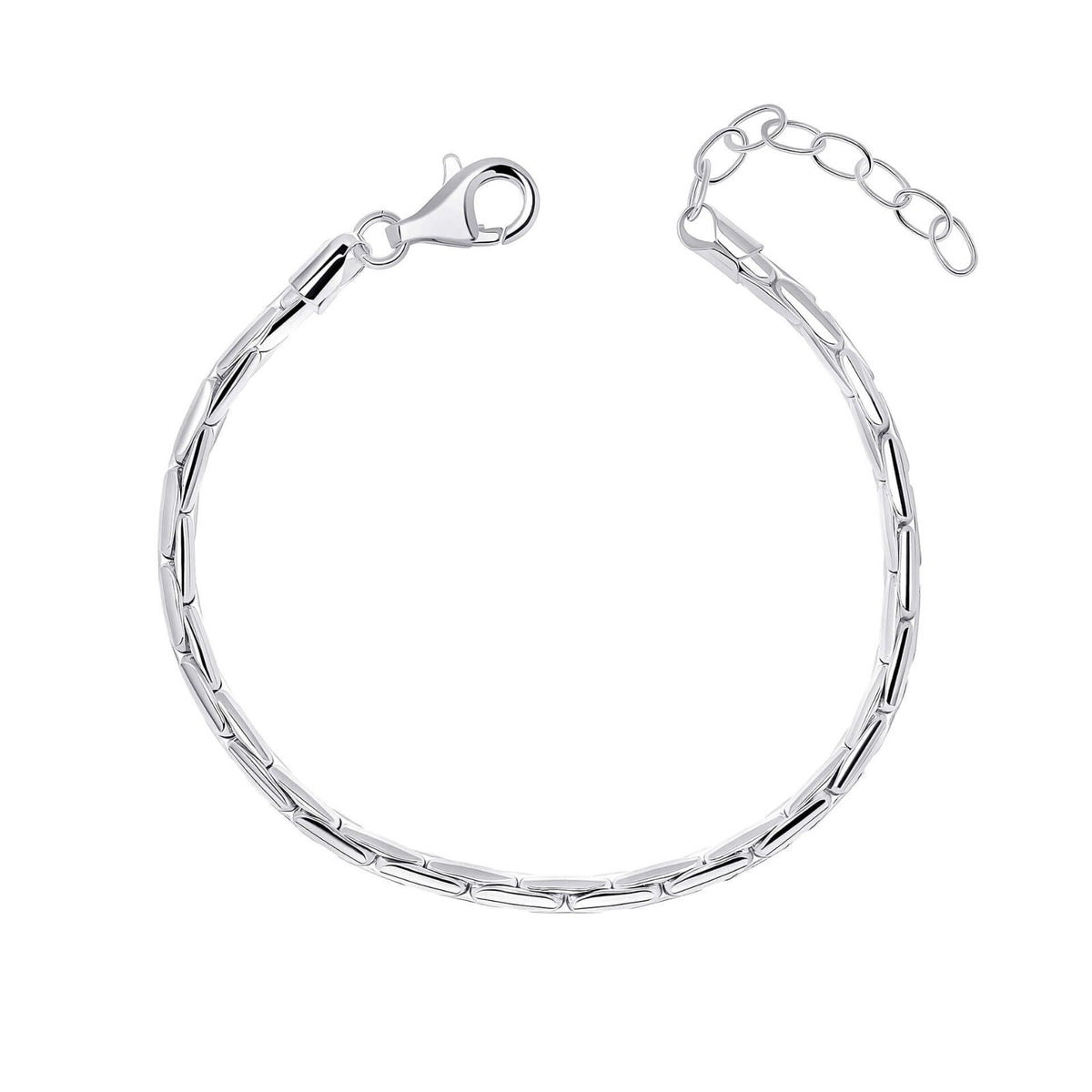 Organic Heavyweight Snake Bracelet British Made 925 Hallmark Brand New 17 - 22cm