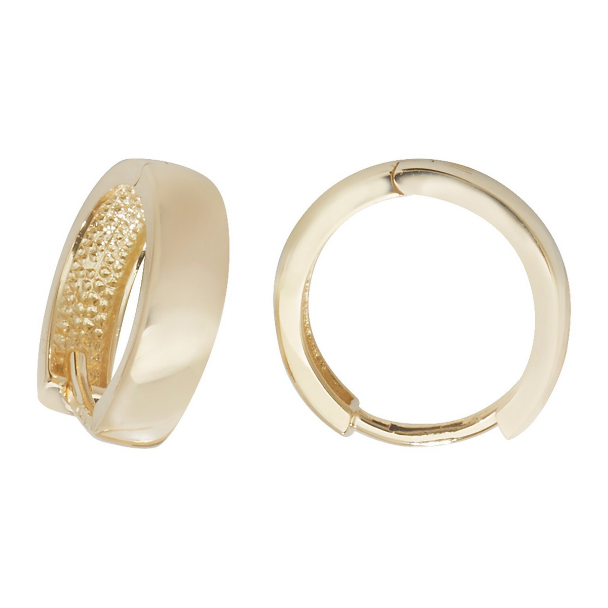 9ct Yellow Gold Plain Hoop Earrings British Made 375 Hallmarked Brand New Boxed