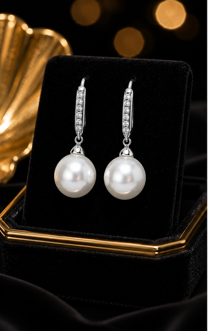 Natural Pearl Hoop Earrings Sterling Silver 925 Hallmarked Brand New Boxed