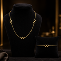 Infinity Necklace and Bracelet Set 9ct Yellow Gold 375 Hallmarked British Made