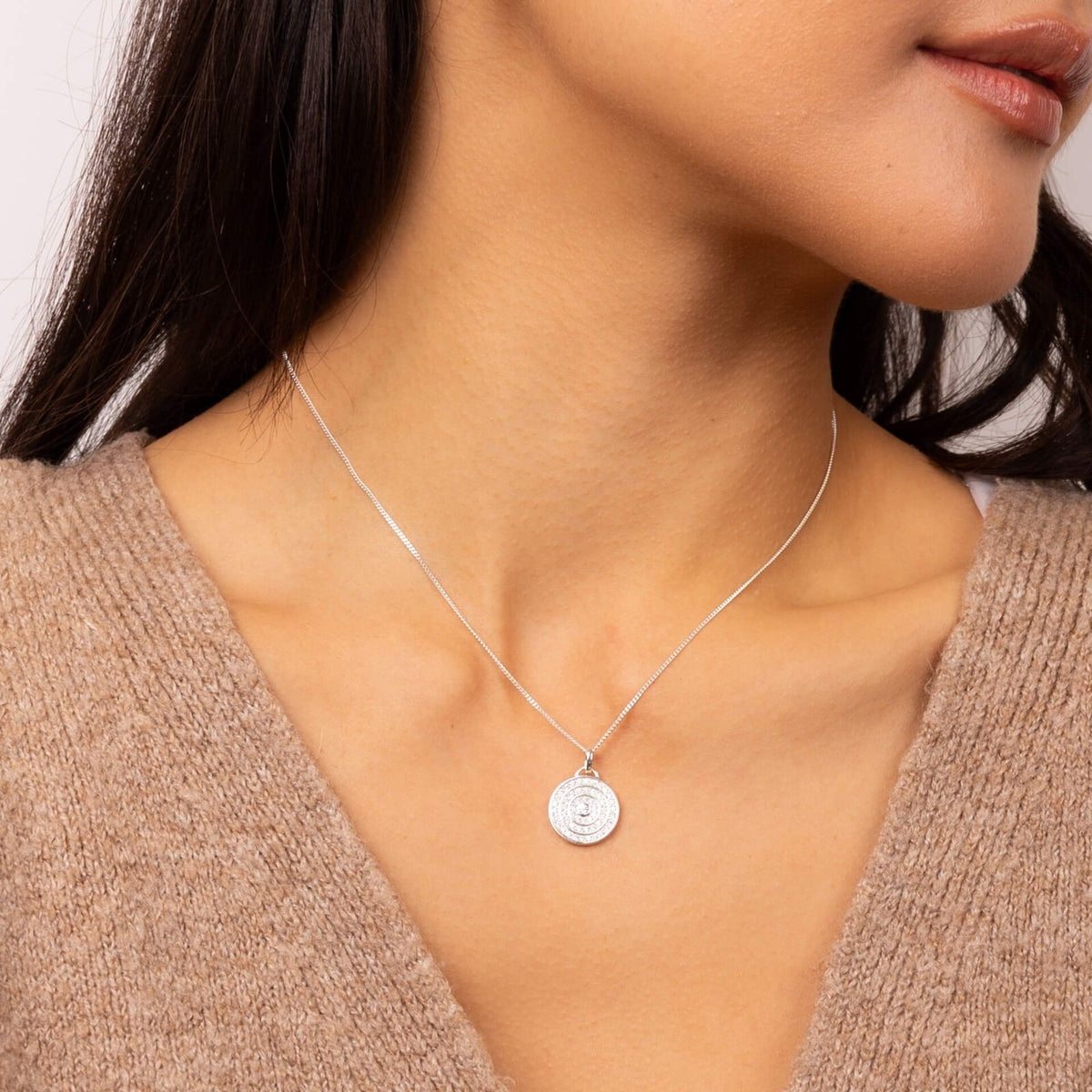 Rounded Channel Set Pendant Sterling Silver 925 Hallmarked All Chain Lengths