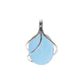 Large Oval Vine Chalcedony Pendant Sterling Silver Hallmarked All Chain Lengths