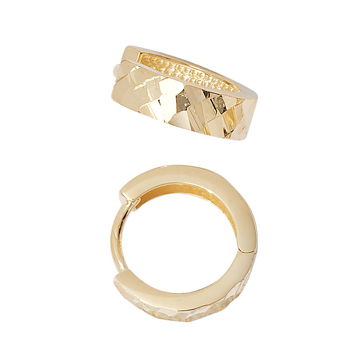 9ct Yellow Gold DC Hoop Earrings British Made 375 Hallmarked Brand New Boxed