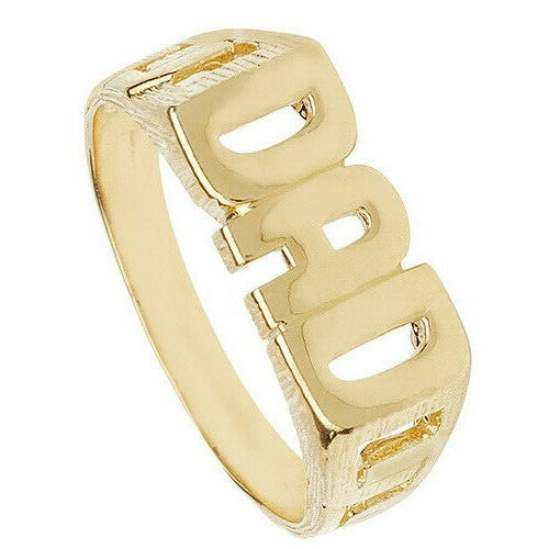 Dad Ring 9ct Yellow Gold Hallmarked Sizes British Made Q - Z