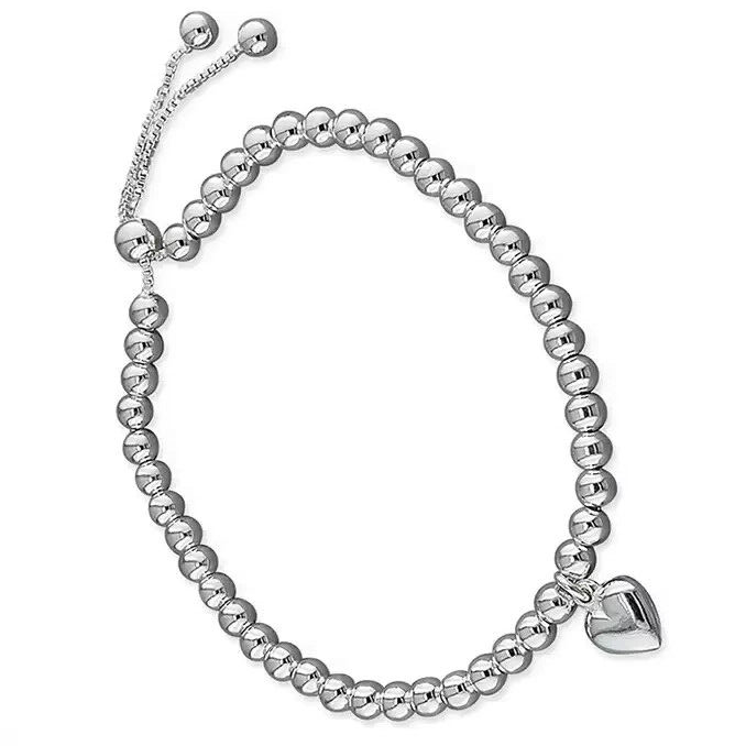 Bead Slider Heart Bracelet Sterling Silver 925 Hallmarked Brand New Boxed 24cm