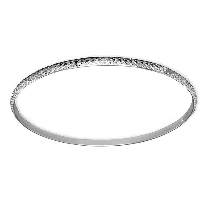 Diamond Cut Bangle Sterling Silver 925 Hallmarked British Made Brand New