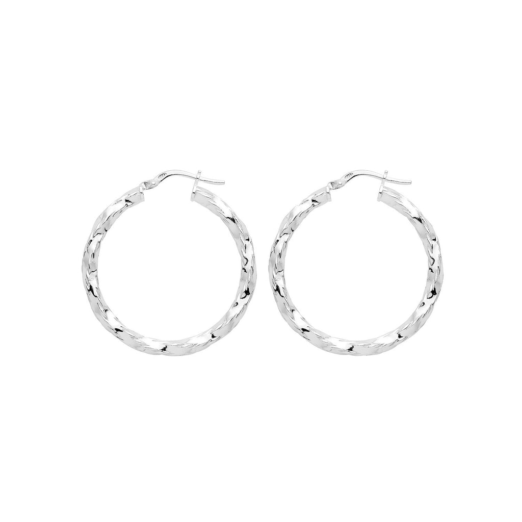 Hinged DC Sterling Silver Hoops 925 Hallmarked 10mm - 60mm Diameter