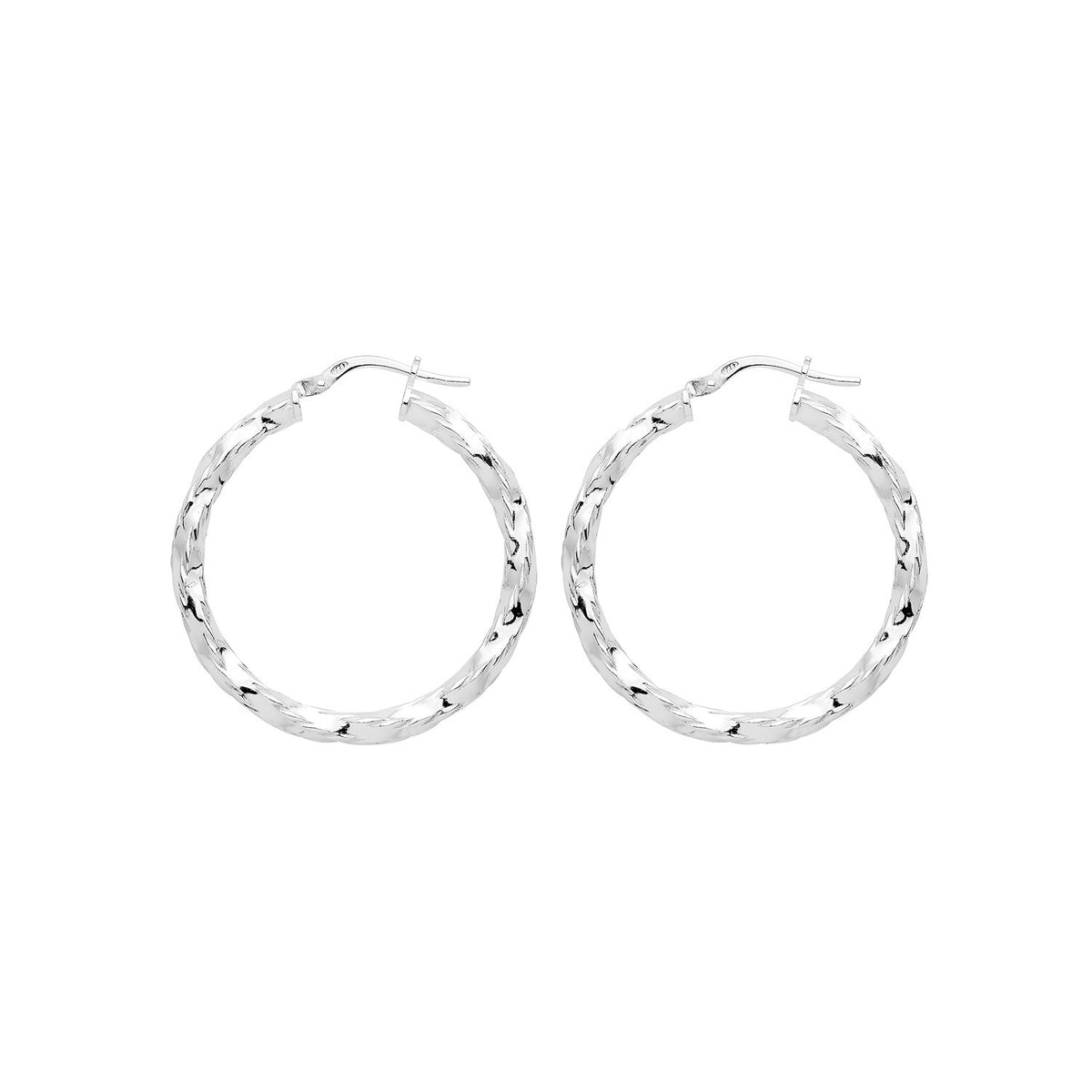 Hinged DC Sterling Silver Hoops 925 Hallmarked 10mm - 60mm Diameter