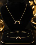 Rainbow Necklace and Bracelet Set 9ct Yellow Gold 375 Hallmarked Brand New