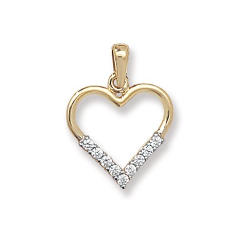 Open Heart 9ct Yellow Gold Pendant 375 Hallmarked British Made All Chain Lengths