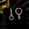 10mm Loop Hoop Drop Earrings 9ct Yellow Gold 375 Hallmarked Brand New