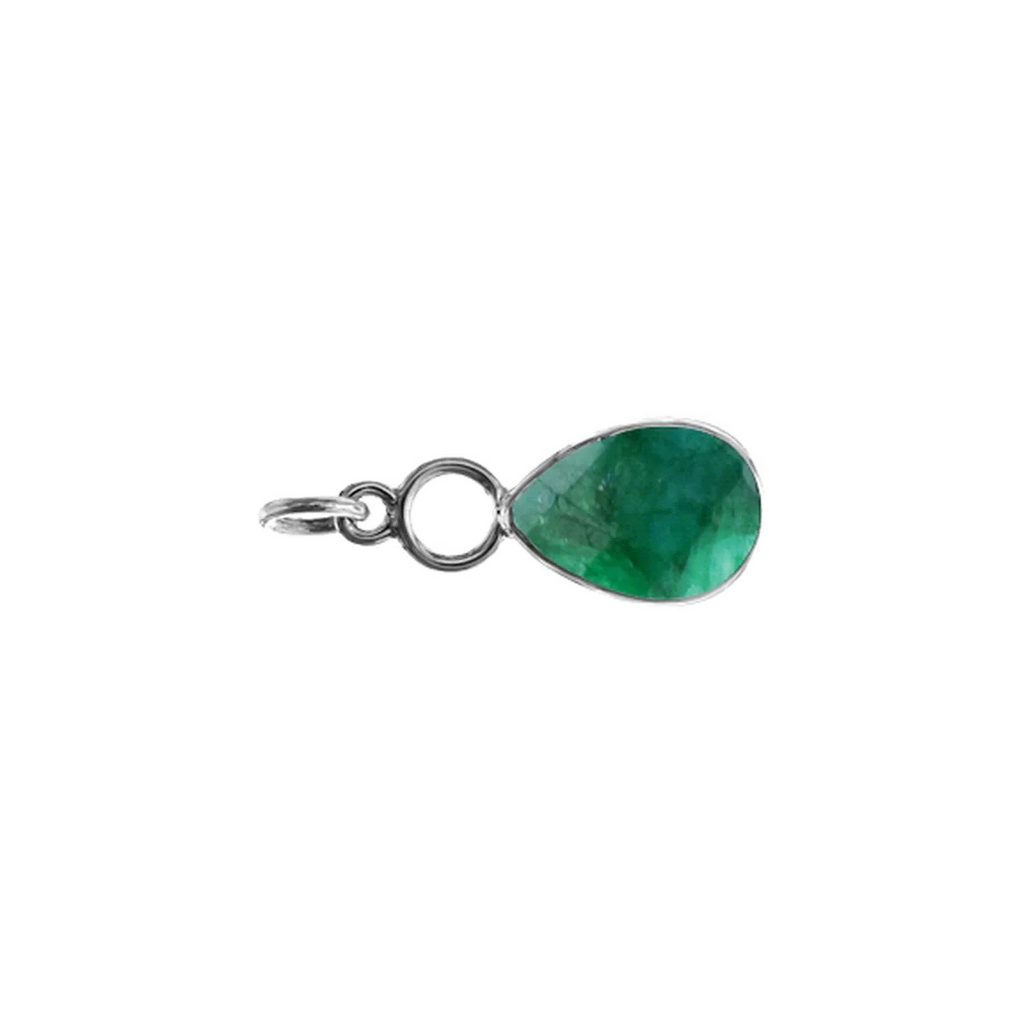 Emerald Hoop Pendant Sterling Silver 925 Hallmark All Chain Lengths Brand New