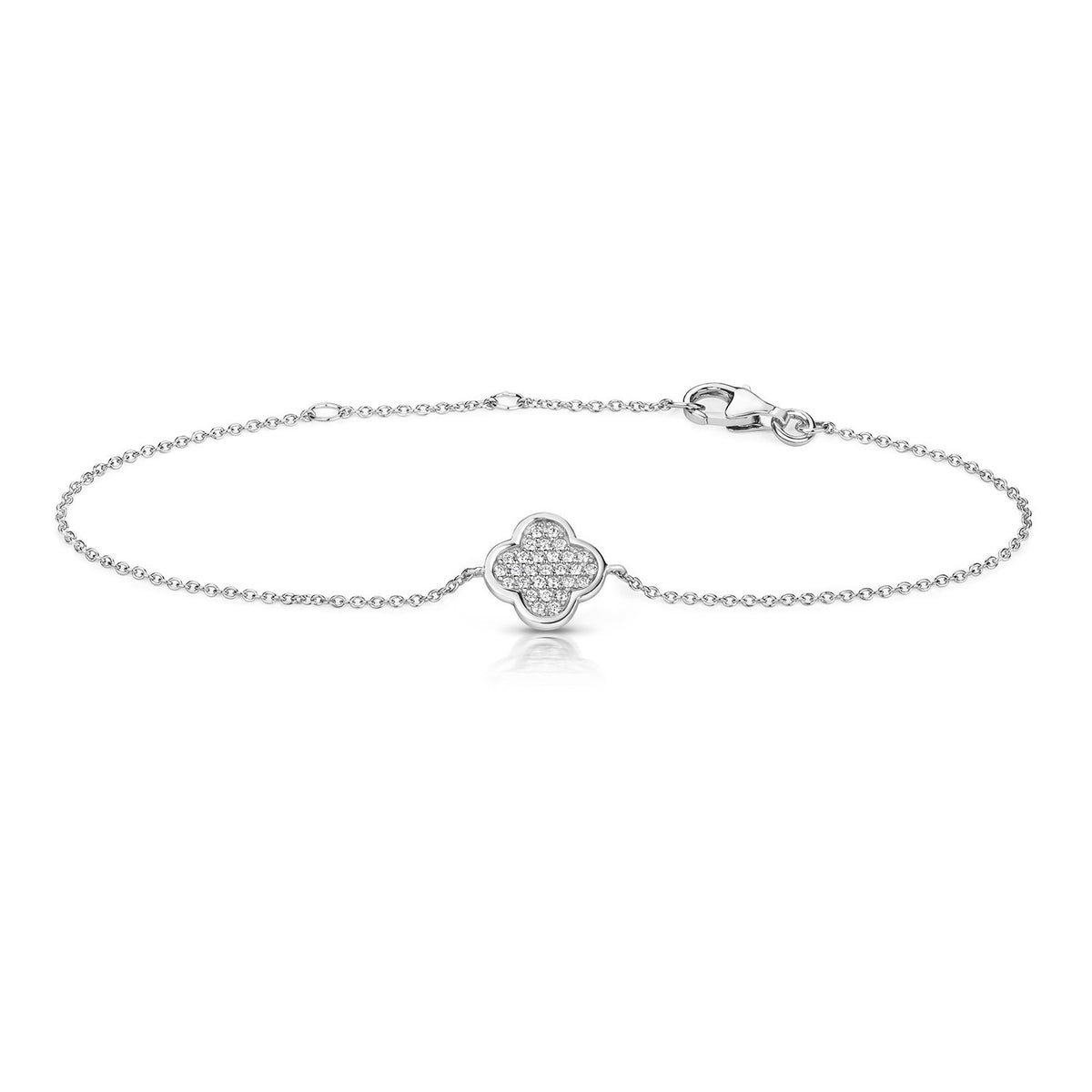 Pavé Quatrefoil Bracelet Sterling Silver 925 Hallmarked Brand New Boxed