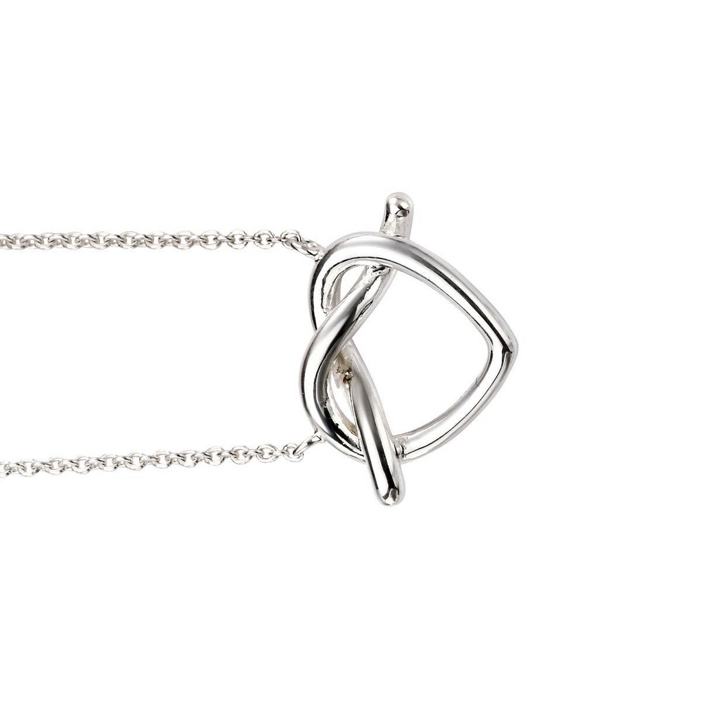 Pretzel Heart Necklace Sterling Silver 925 Hallmarked British Made Brand New