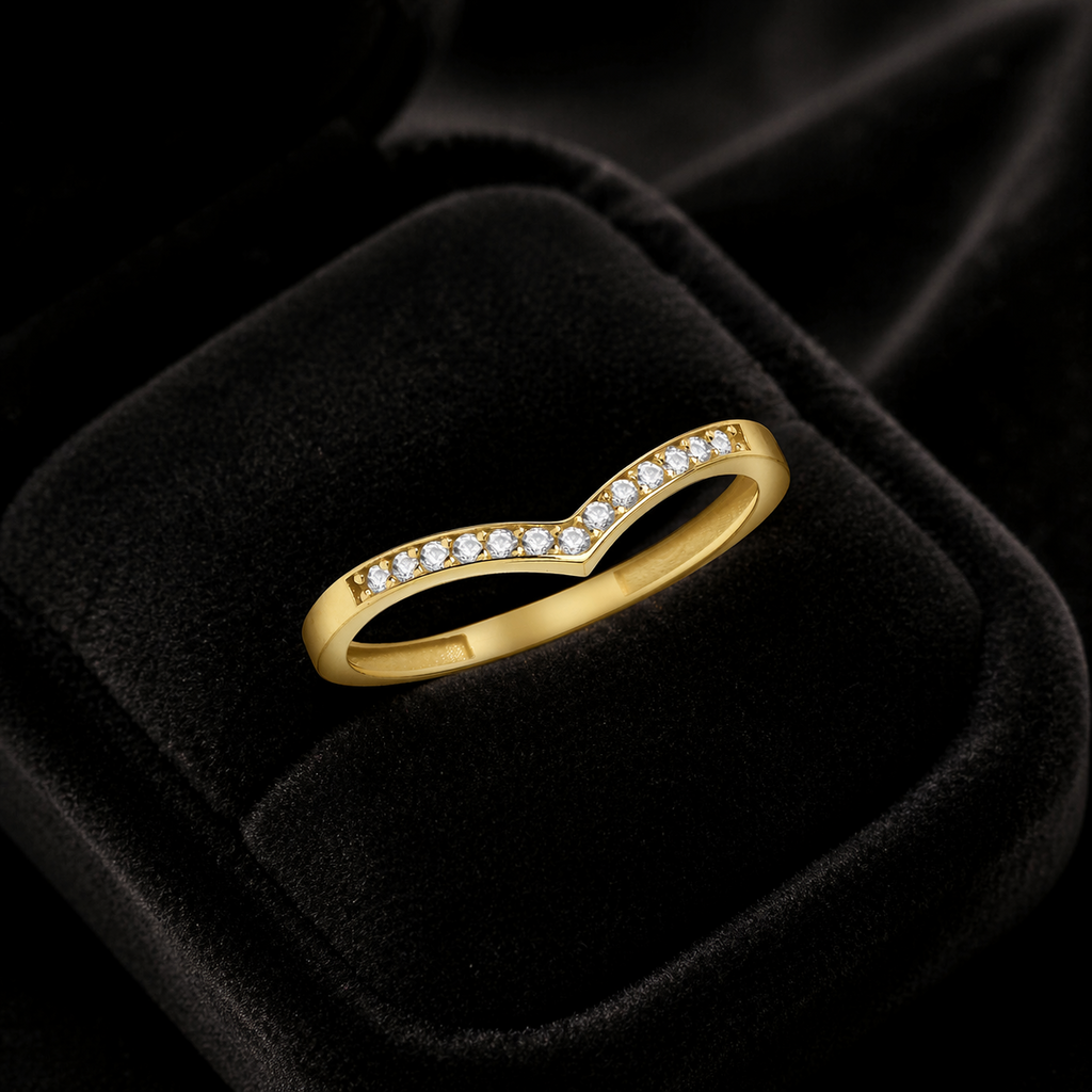 9ct Yellow Gold Wishbone Ring Hallmarked Sizes J - T British Made