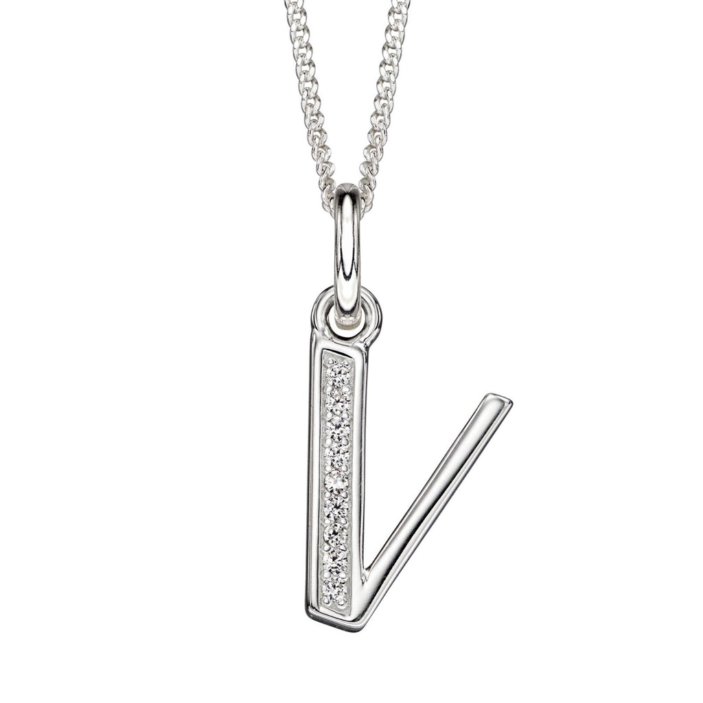 A - Z Necklace Channel Set Sterling Silver British Made 925 Hallmarked Brand New