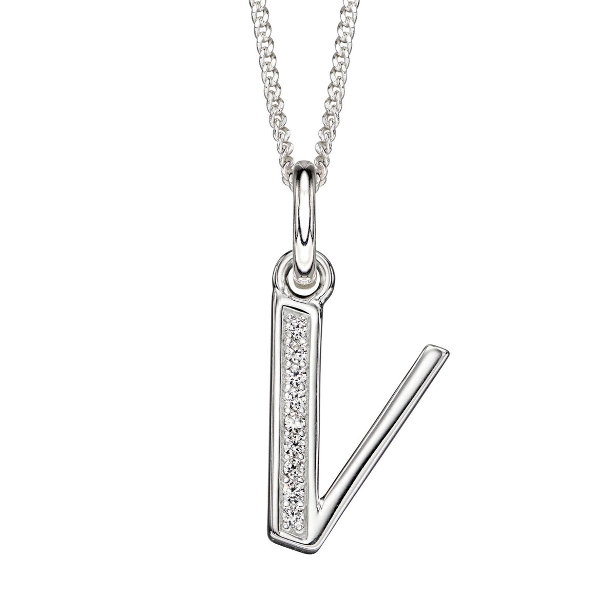 A - Z Necklace Channel Set Sterling Silver British Made 925 Hallmarked Brand New