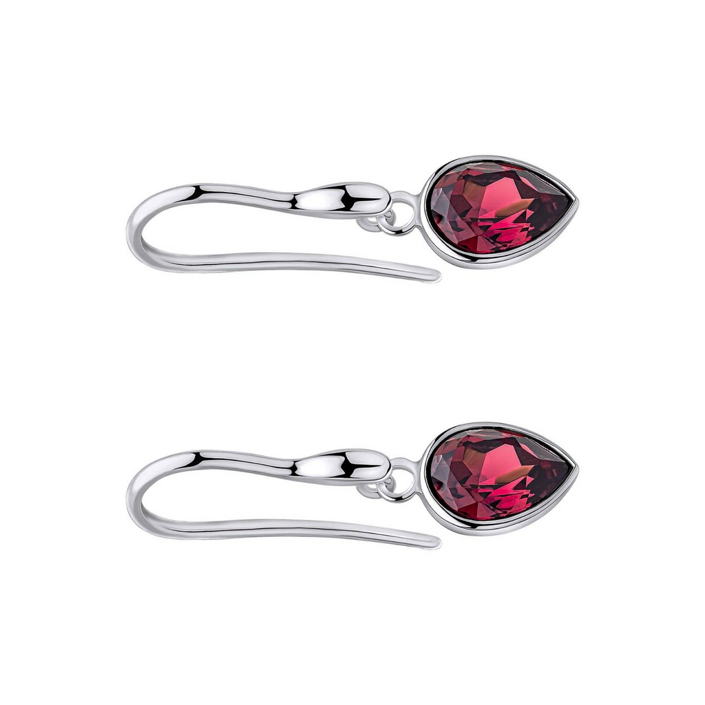 Amethyst Pear Drop Earrings Sterling Silver 925 Hallmark British Made Brand New