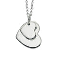 Engravable Double Heart Tag Pendant Silver 925 Hallmarked All Chain Lengths