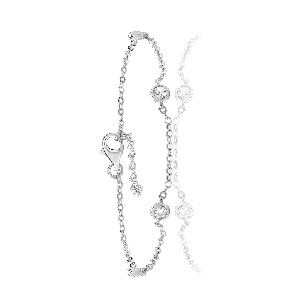 Bezel Set Tennis Bracelet Sterling Silver 925 Hallmarked Brand New Boxed