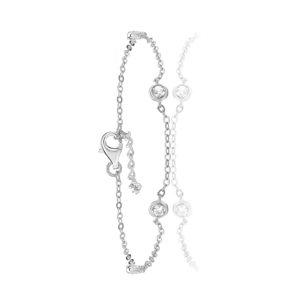 Bezel Set Tennis Bracelet Sterling Silver 925 Hallmarked Brand New Boxed