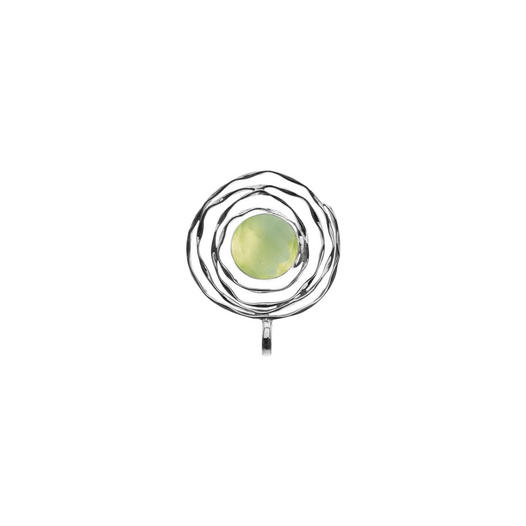 Green Prehnite Web Pendant Sterling Silver 925 Hallmarked All Chain Lengths