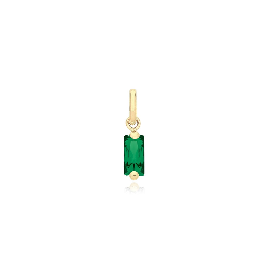 Baguette Natural Emerald 9ct Yellow Gold Pendant Hallmarked All Chain Lengths