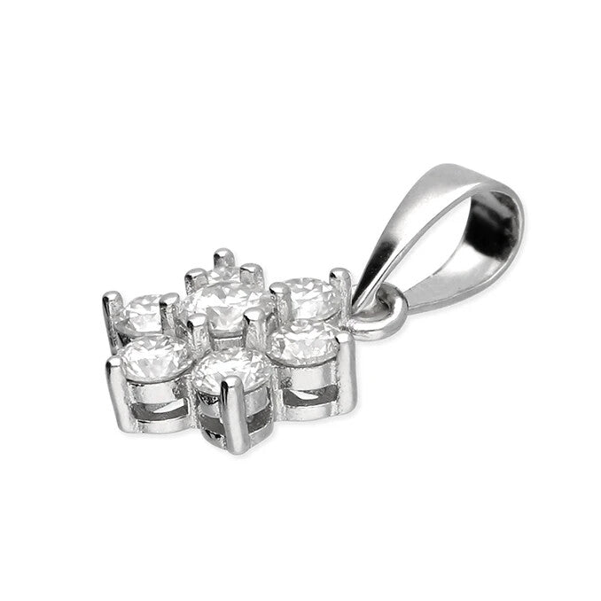 Moissanite Flower Pendant Sterling Silver 925 Hallmarked All Chain Lengths