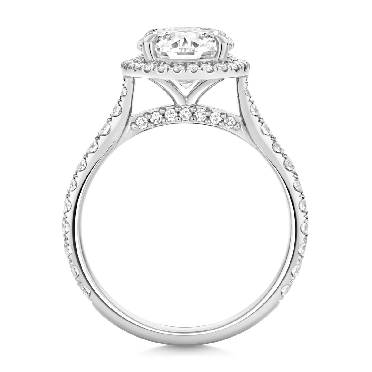 61 Lab-Created Diamond Engagement Ring 18ct White Gold Hallmarked Sizes J - Q
