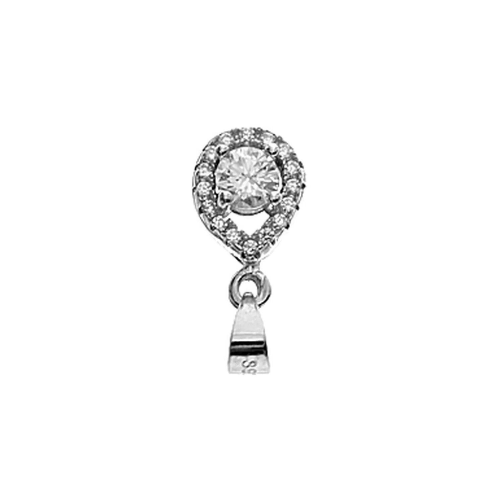 Halo Teardrop Pendant Sterling Silver Hallmarked All Chain Lengths Brand New