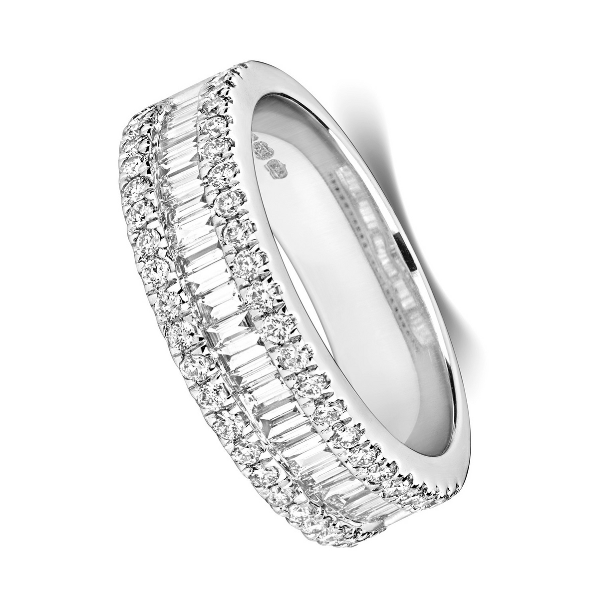 Natural Diamond Statement Eternity Ring 18ct White Gold Hallmarked Sizes J - Q
