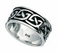 Sterling Silver Gents Ring Celtic Band Design Hallmarked Size P - Z British Made