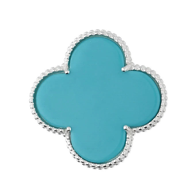 Turquoise Quatrefoil Pendant Sterling Silver 925 Hallmarked All Chain Lengths