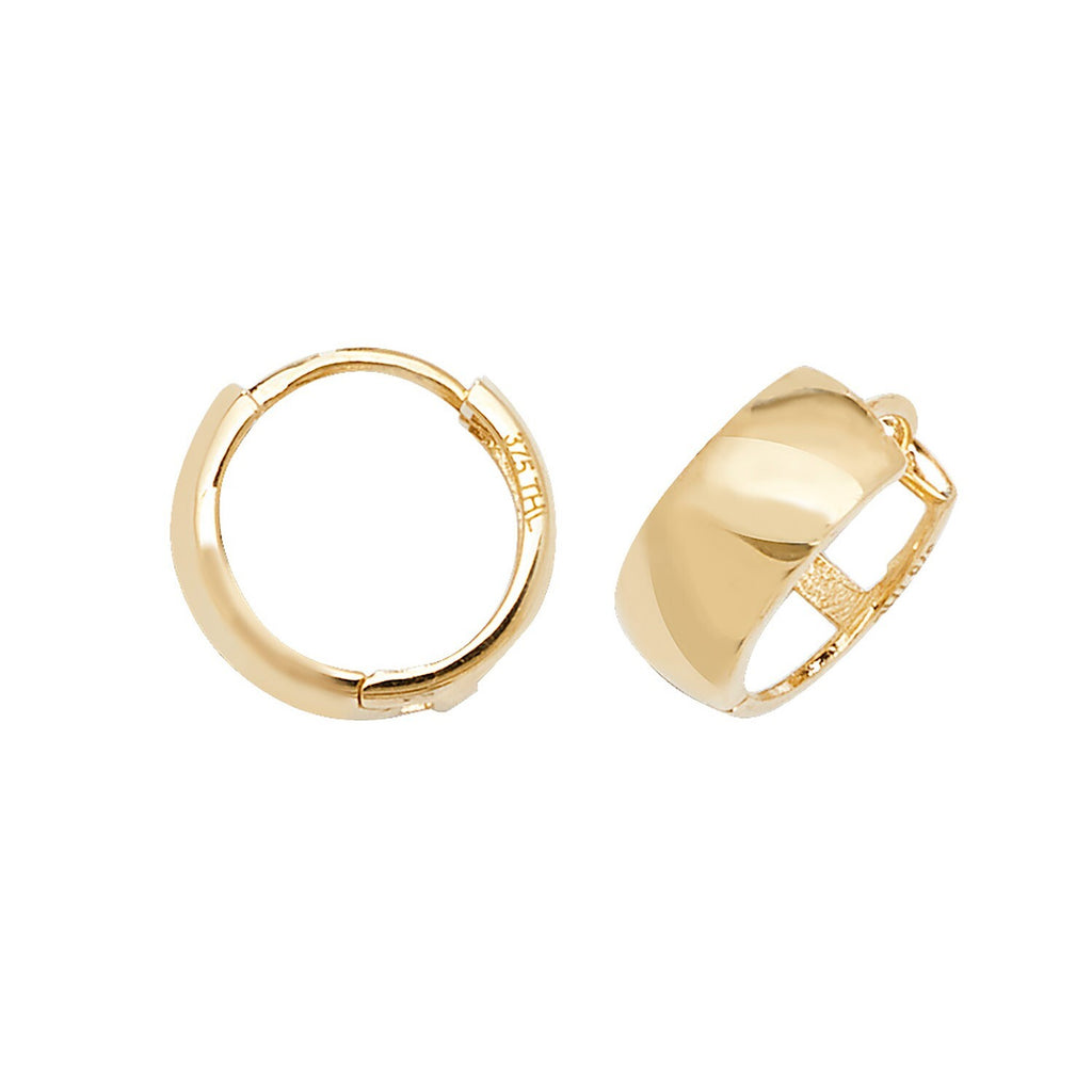 9ct Yellow Gold Chunky Hoop Earrings British Made 375 Hallmarked Brand New Boxed
