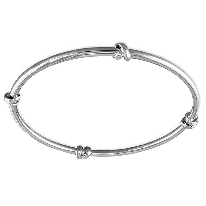4 Knot Bangle Sterling Silver 925 Hallmarked British Made Brand New