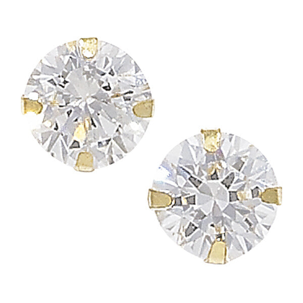 9ct Yellow Gold Solitaire Studs Earrings 375 Hallmarked 5mm Studs British Made