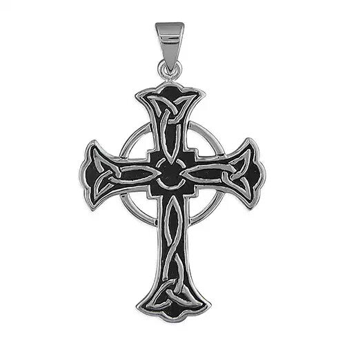 Dark Celtic Cross Sterling Silver 925 Hallmarked British Made All Chain Lengths