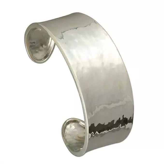 Wide Textured Bangle Sterling Silver 925 Hallmarked British Made Brand New