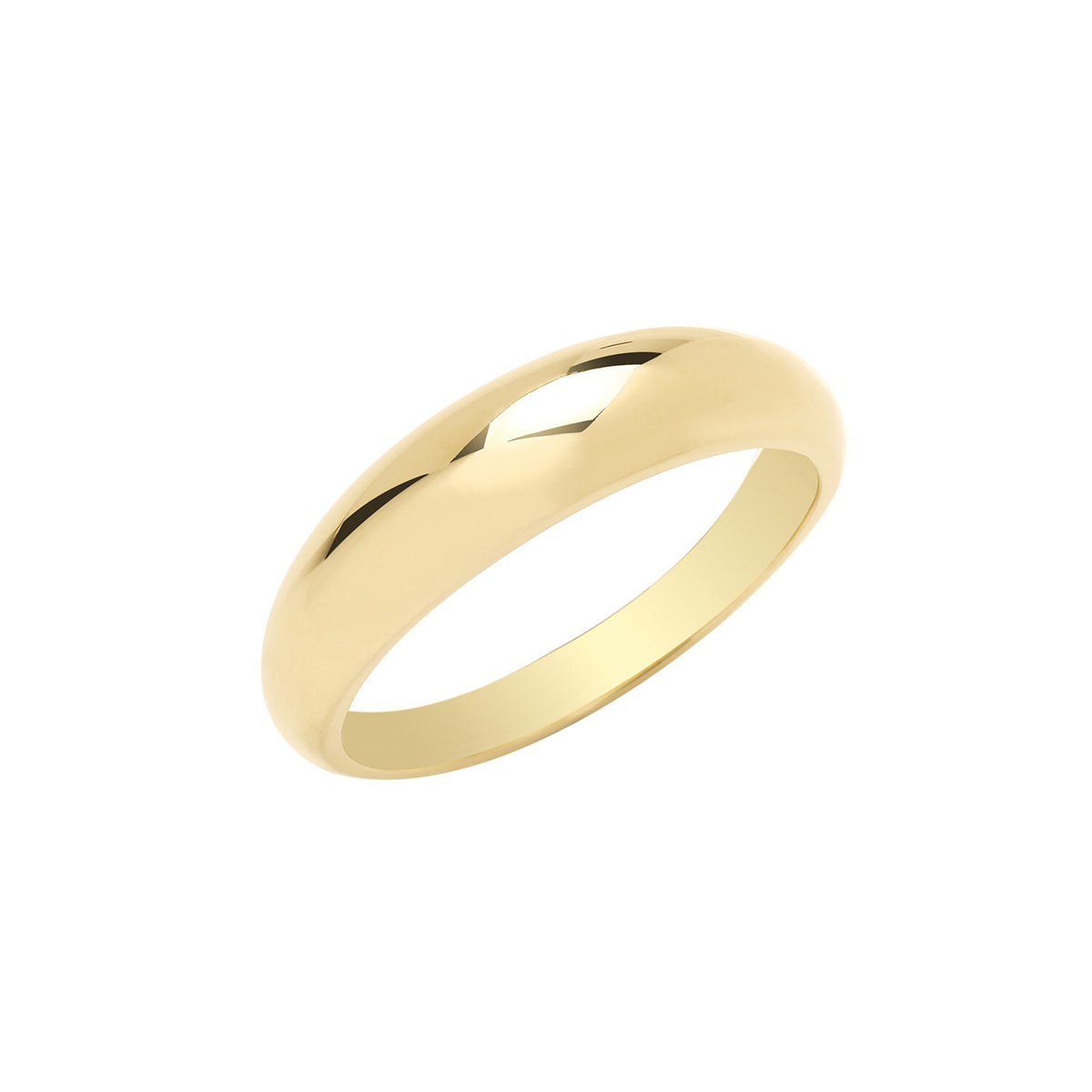 Plain Dome Ring 9ct Yellow Gold 375 Hallmarked Sizes L - S British Made