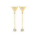 4 Stone Pryramid Drop Earrings 9ct Yellow Gold 375 Hallmarked Brand New Boxed