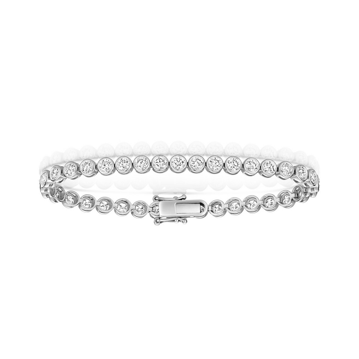 Lab Grown Diamond 18ct White Gold Tennis Bracelet Hallmarked British Made