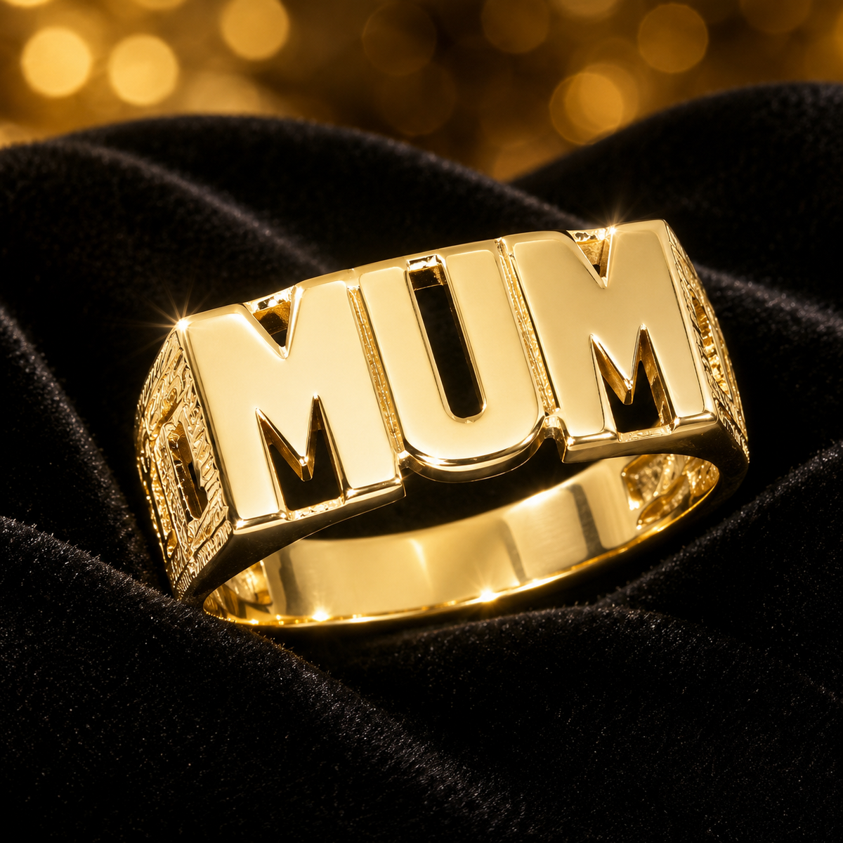 Mum Ring 9ct Yellow Gold Hallmarked Sizes British Made L - T British Made