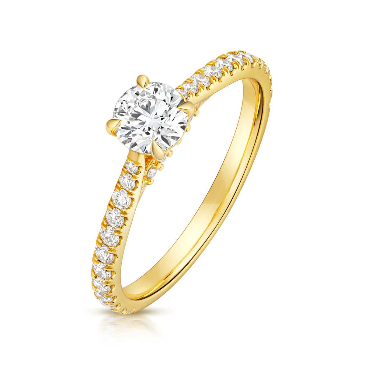 35 Lab-Grown Diamond Engagement Ring 18ct Yellow Gold Hallmarked Sizes J - Q