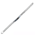 Gents Solid Sterling Silver ID Curb Chain Bracelet 925 Hallmarked British Made