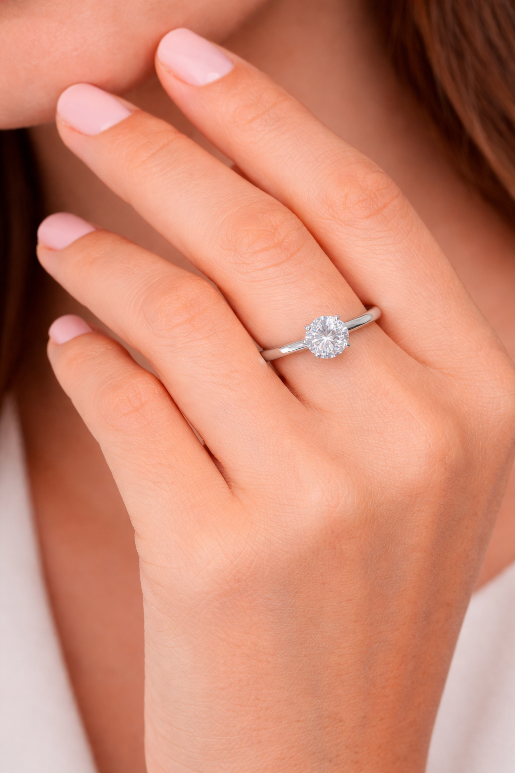 Zircon Solitaire Ring Sterling Silver 925 Hallmarked British Made Size L - R